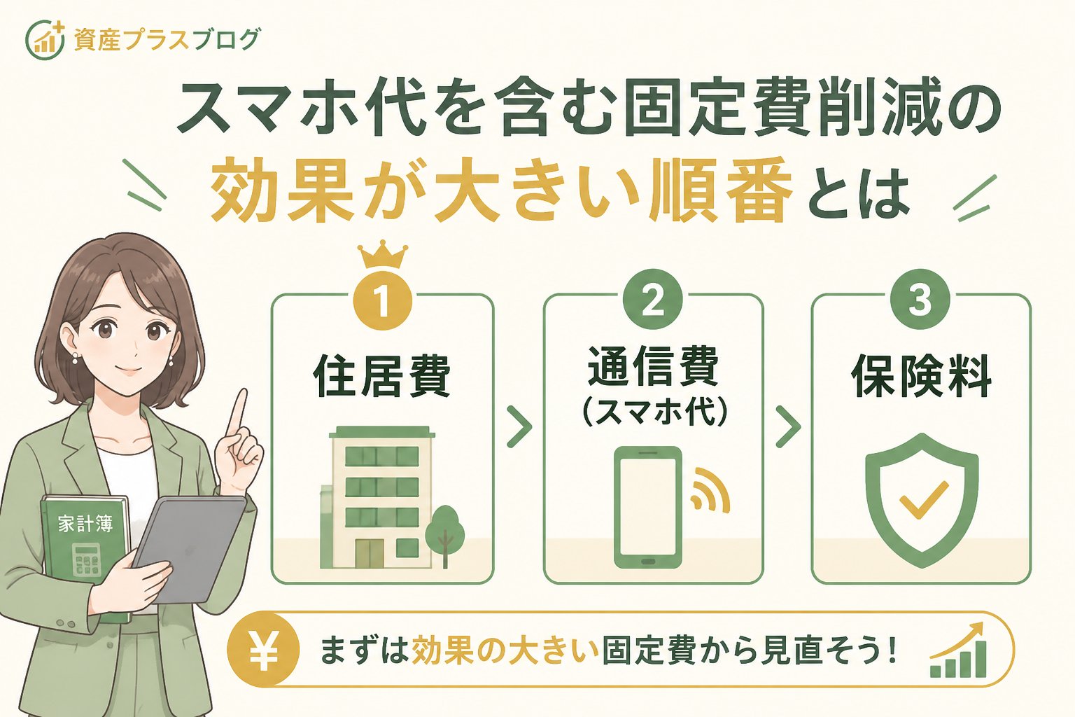 固定費見直し スマホ代を含む固定費削減の効果が大きい順番とは