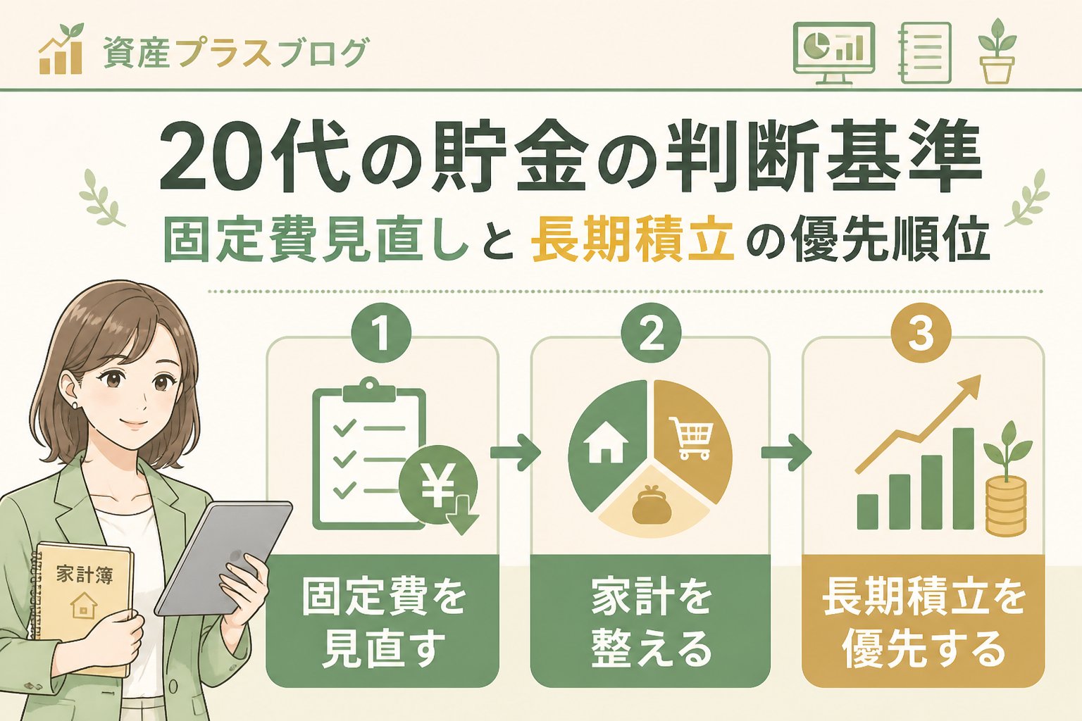 家計管理 20代の貯金の判断基準|固定費見直しと長期積立の優先順位