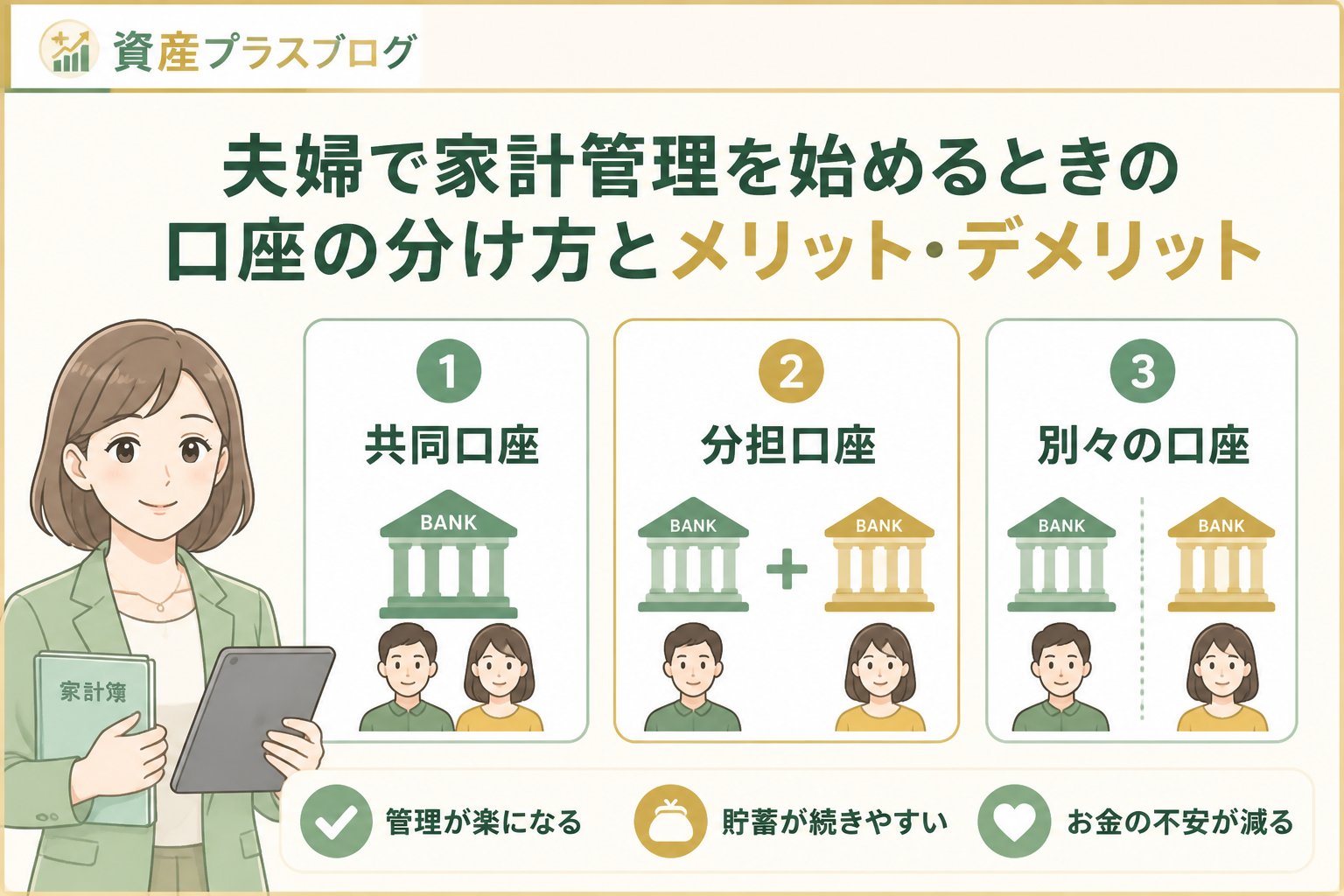 家計管理 夫婦で家計管理を始めるときの口座の分け方とメリット・デメリット