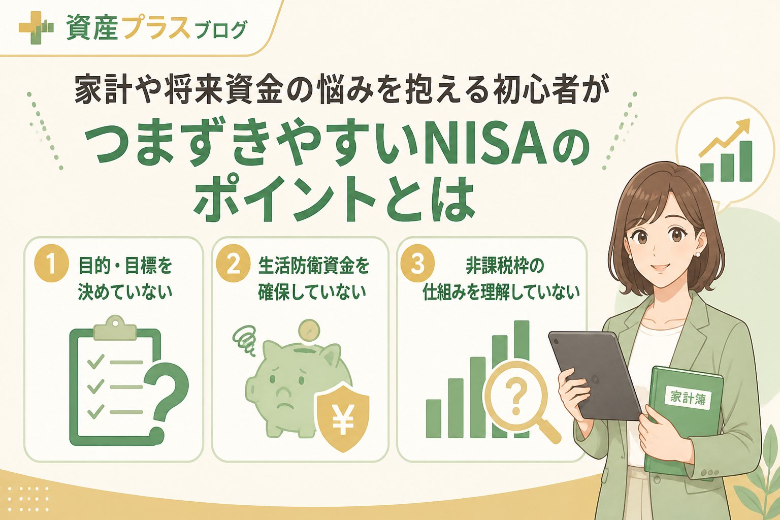 投資入門 家計や将来資金の悩みを抱える初心者がつまずきやすいNISAのポイントとは