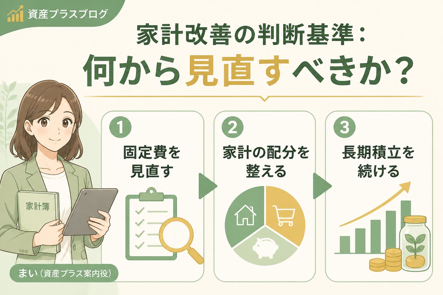 資産形成 家計改善の判断基準：何から見直すべきか？