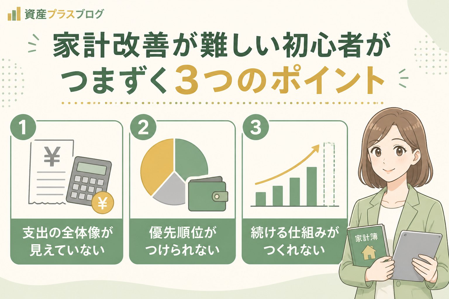 資産形成 家計改善が難しい初心者がつまずく3つのポイント