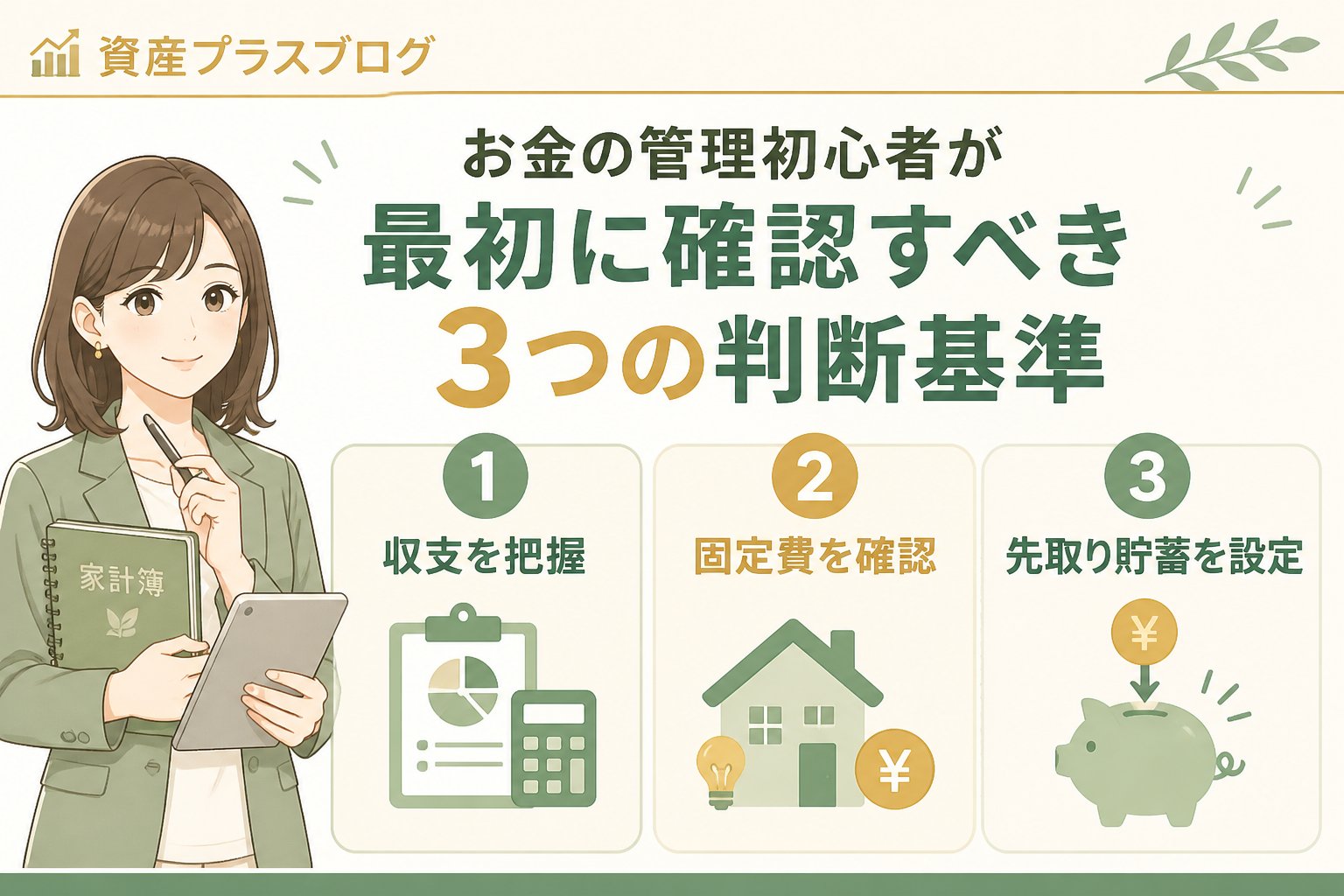 資産形成 お金の管理初心者が最初に確認すべき3つの判断基準