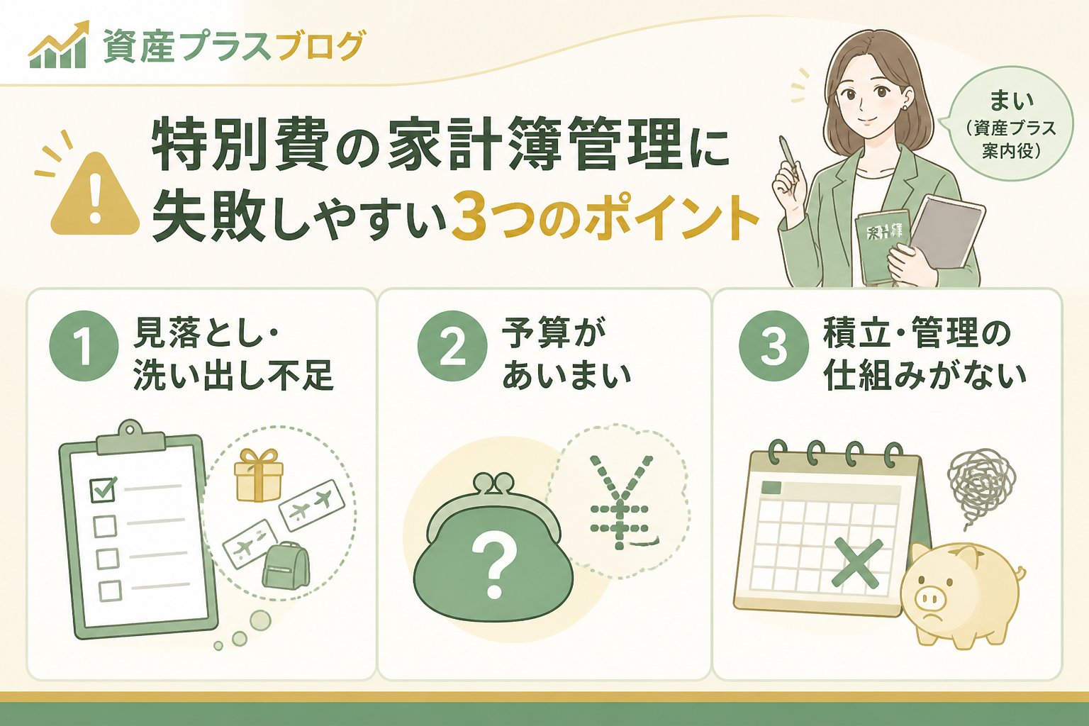 家計管理 特別費の家計簿管理に失敗しやすい3つのポイント