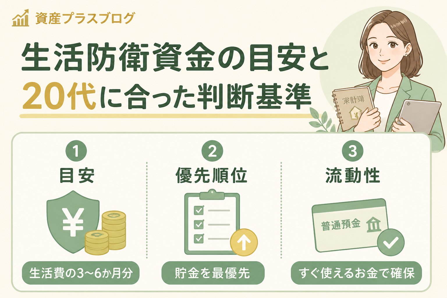 家計管理 生活防衛資金の目安と20代に合った判断基準