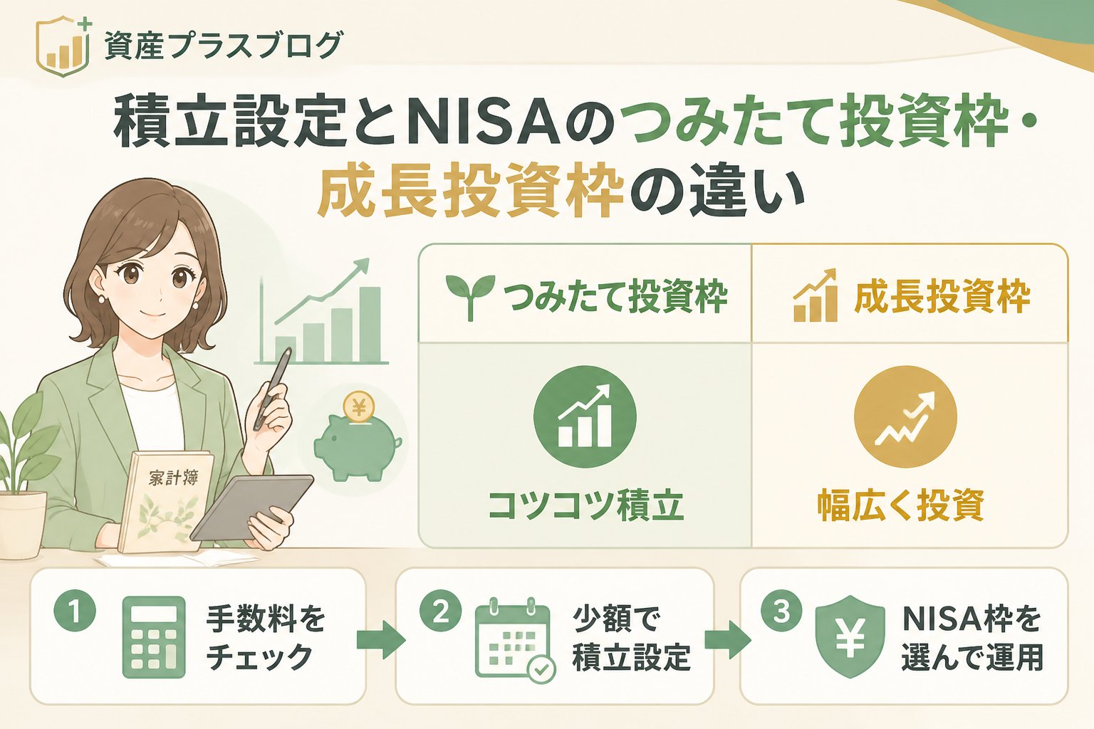 投資入門 投資信託、手数料、少額積立投資の始め方を踏まえた積立設定とNISAのつみたて投資枠・成長投資枠の違い